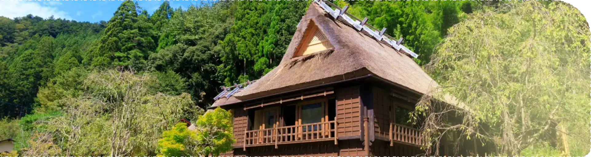 写真：茅葺き屋根の家